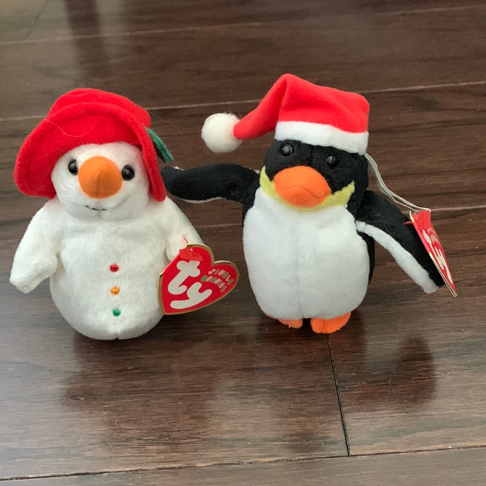Ty Jingle Beanies Zero the Penguin and Chillin the Snowman